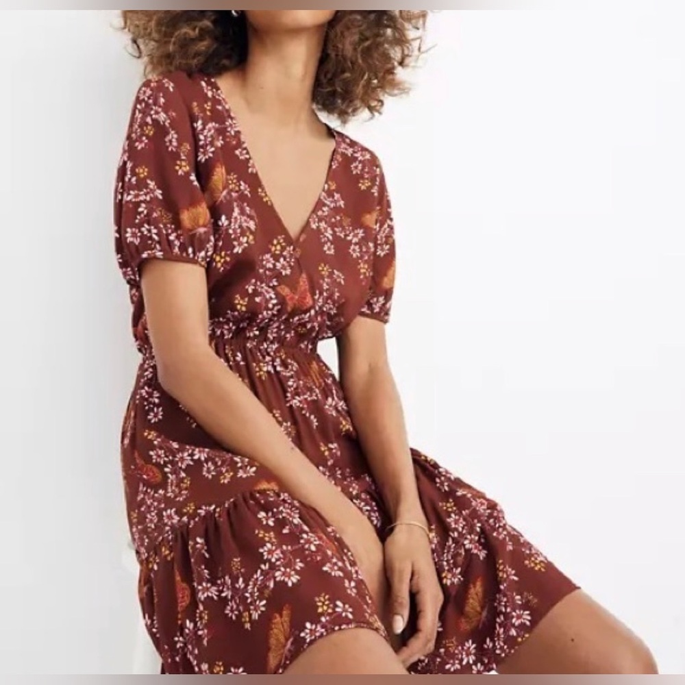 Madewell Floral Brown Dress
